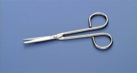 SCISSOR, NURSE SH/BL STR DISP 5 1/4 (100/CS)