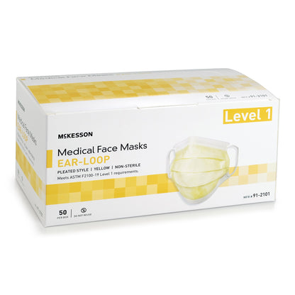 MASK, PROC LOOPS ASTM1 YLW (50/BX 10BX/CS)