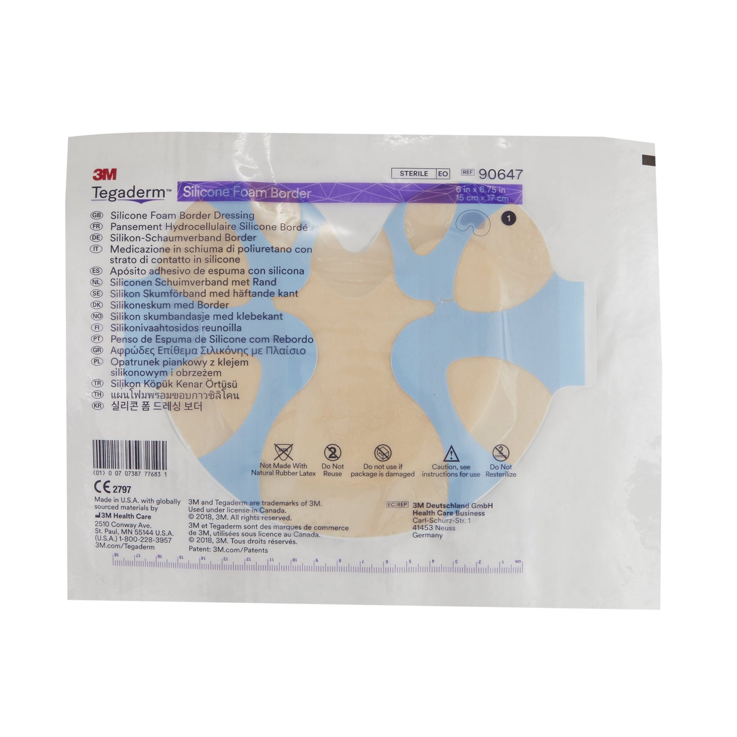 DRESSING, TEGADERM SIL FOM SACRAL SM 6"X6.75" (10/BX 4BX/CS)
