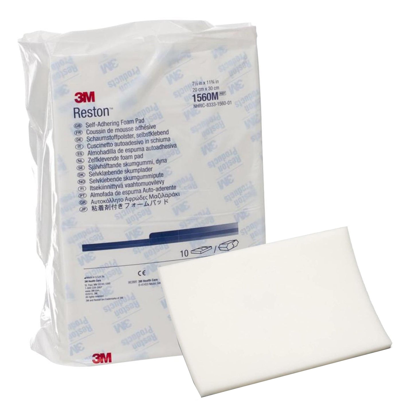 DRESSING, PAD FOAM RESTON (10/PK) 3M
