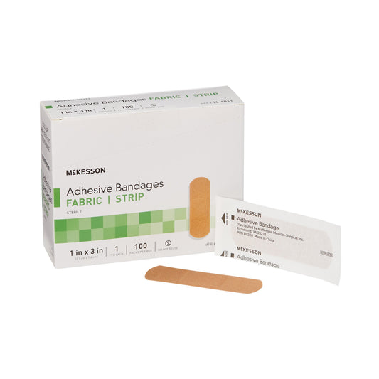 BANDAGE, ADHSV FABR STRP 1X3 (100/BX 24BX/CS)