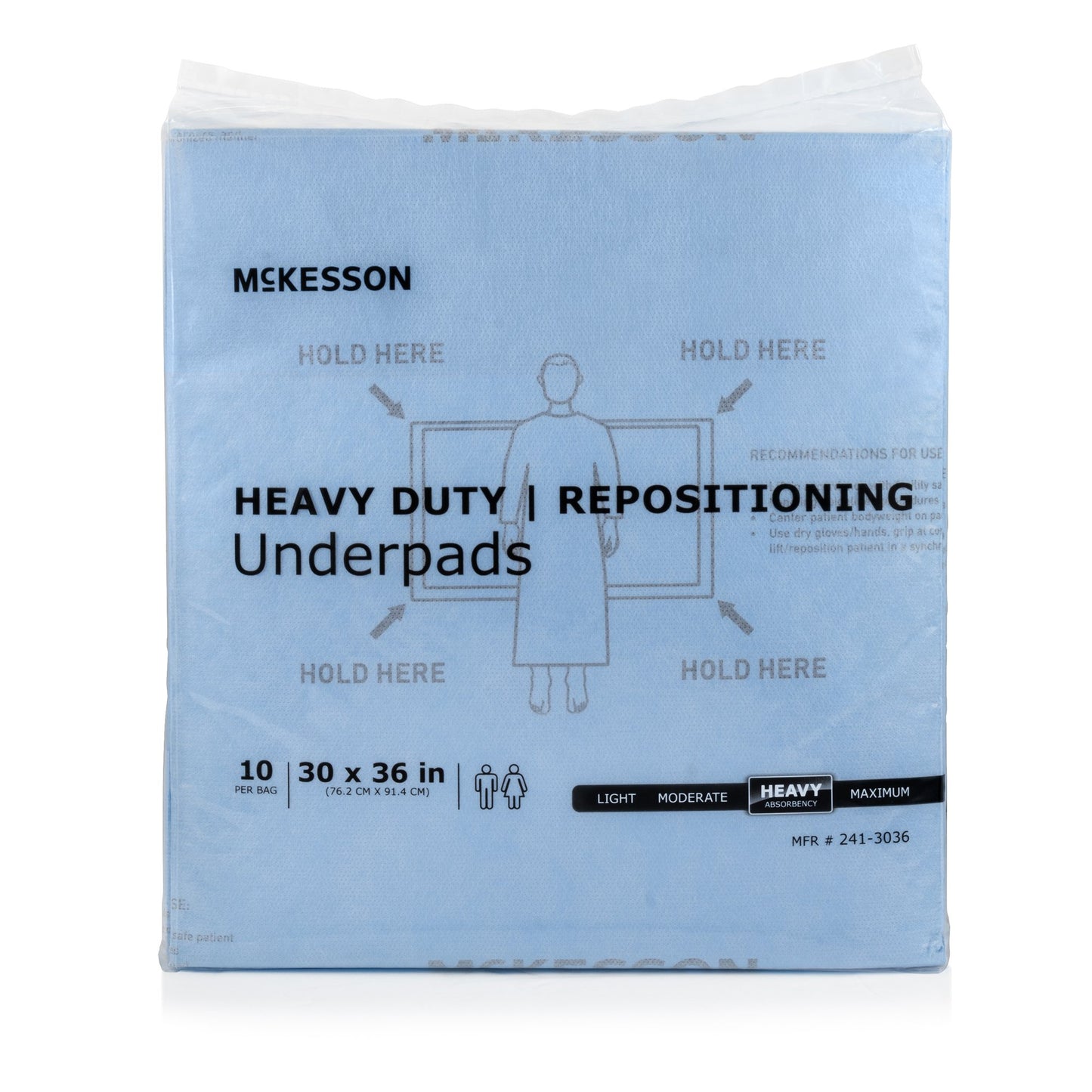 UNDERPAD, PREM REPOSITIONING MAX 300LBS 30" X36" (10/BG 4BG/