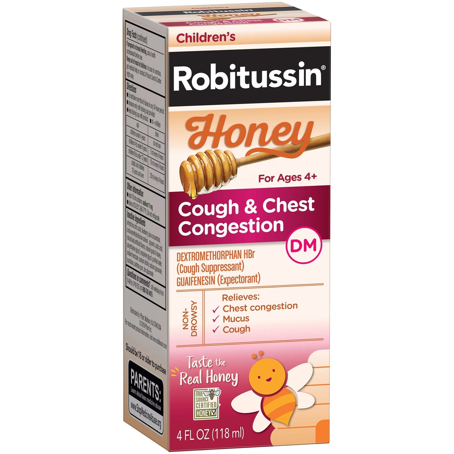 ROBITUSSIN DM, LIQ COUGH & CHEST CONGESTION CHLD HONEY 4OZ