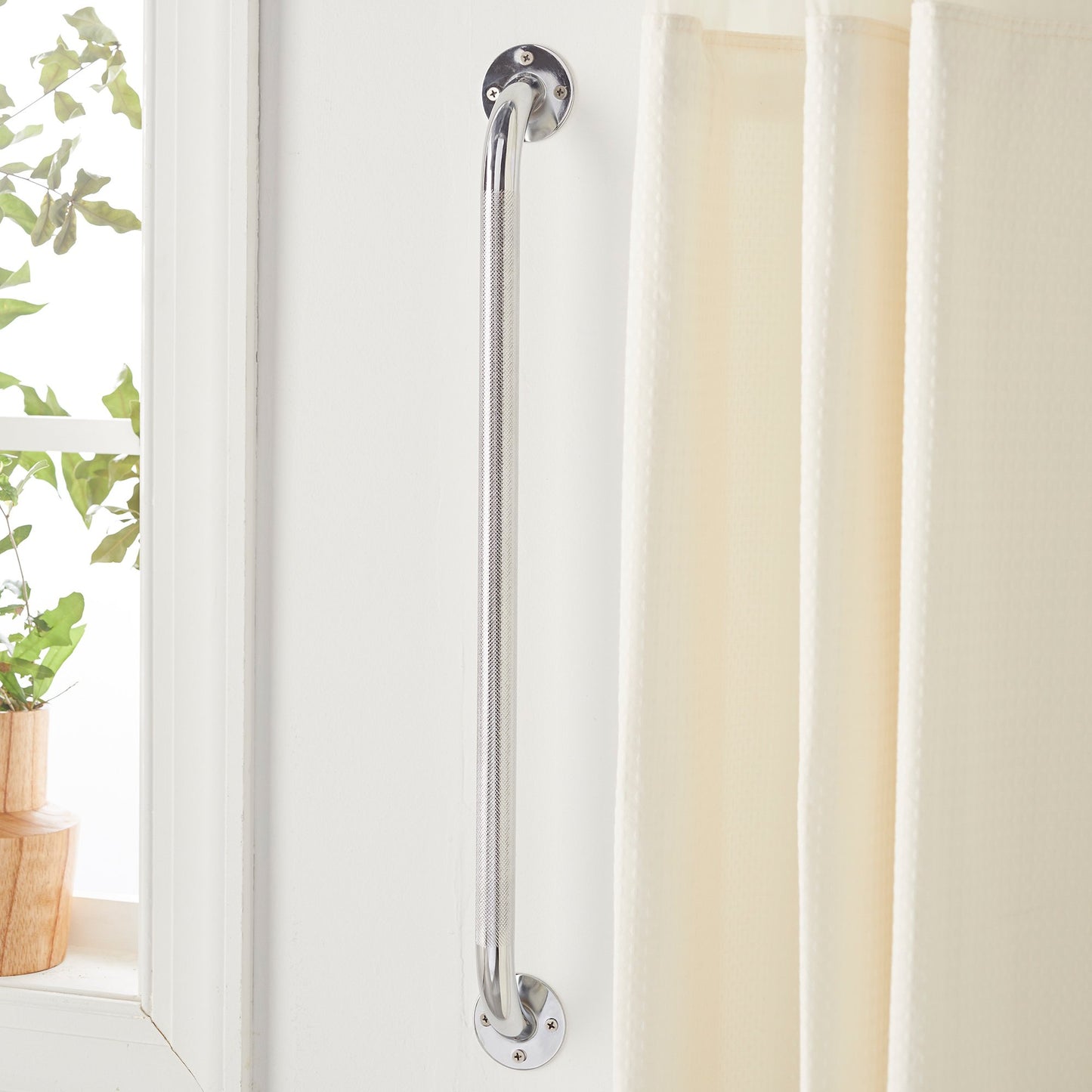 BAR, GRAB FALL PREVENTION KNURLED CHROME 24" (3/BX