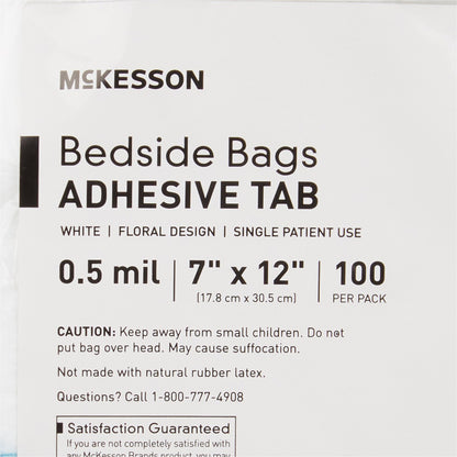 BAG, BEDSIDE POLY LF W/PRNT (100/BG 20BG/CS)