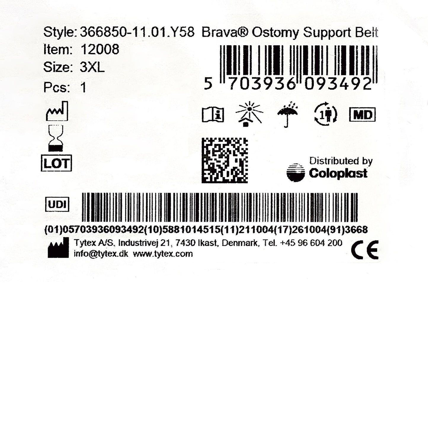 BELT, OSTOMY BRAVA SUPPORT 3XLG (1/BX)