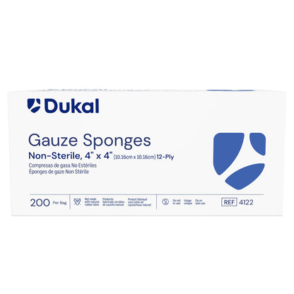 SPONGE, GAUZE 12PLY 4"X4" N/S (100/BG 20BG/CS)