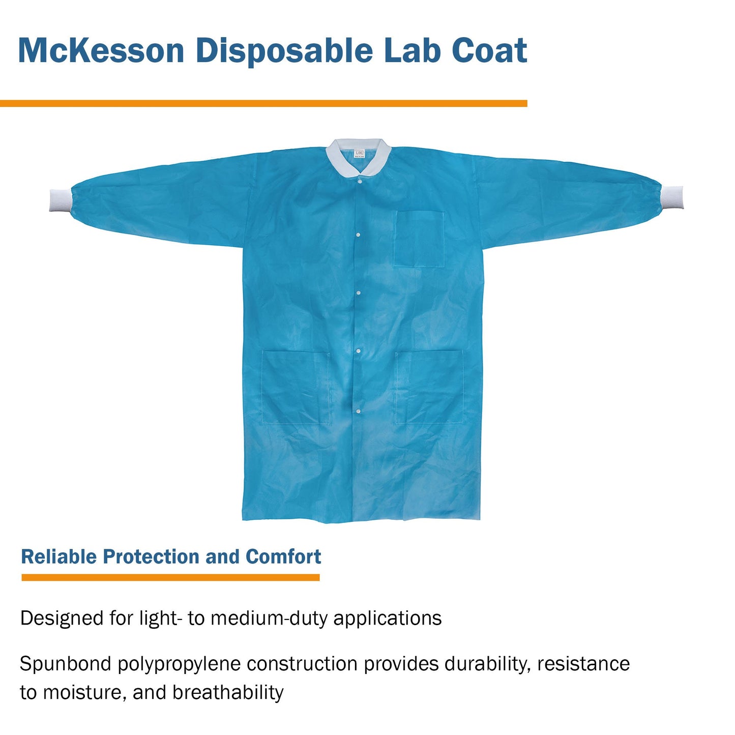 COAT, LAB KNITCUFF LF BLU LG/XLG (10/BG 3BG/CS)