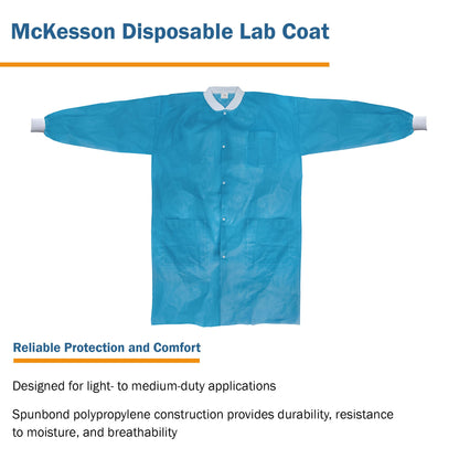 COAT, LAB KNITCUFF LF BLU LG/XLG (10/BG 3BG/CS)