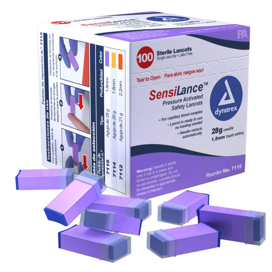 LANCET, BLD SENSILANCE PRESS ACTIVATED 28G (100/BX 10B