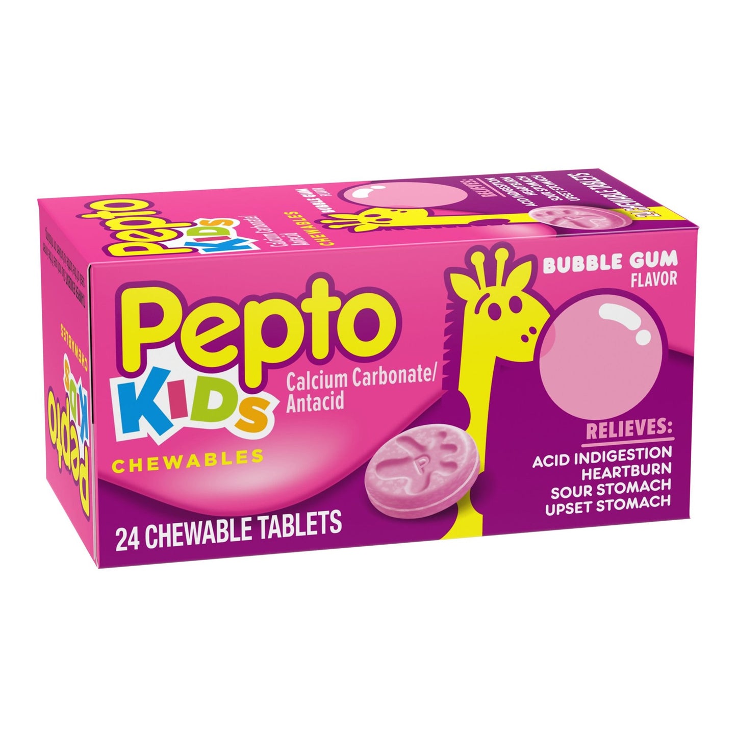 PEPTO-BISMOL, TAB CHEW BUBBLE GUM (24/BX)