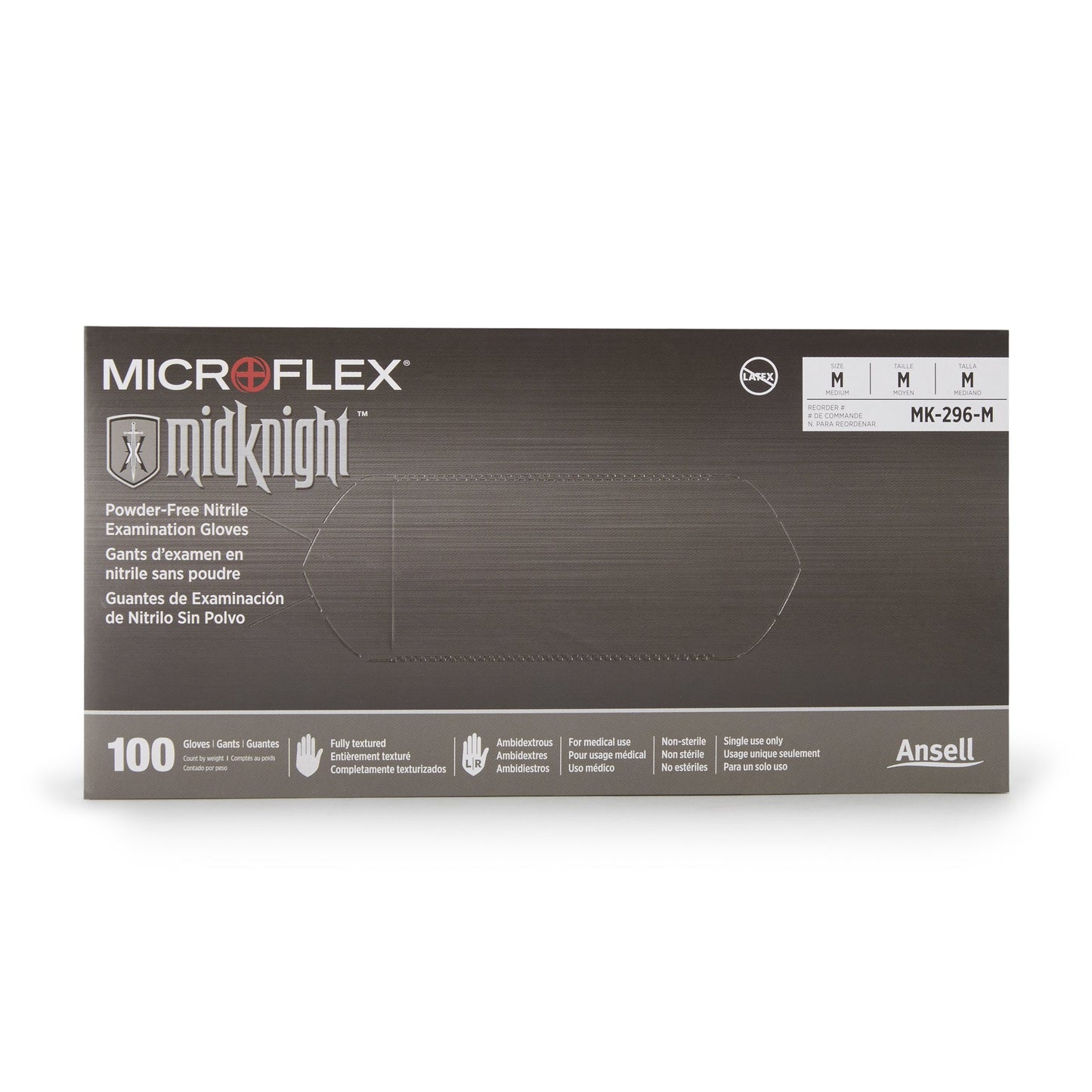 GLOVE, EXAM NTRL MED N/S BLK (100/BX 10BX/CS)