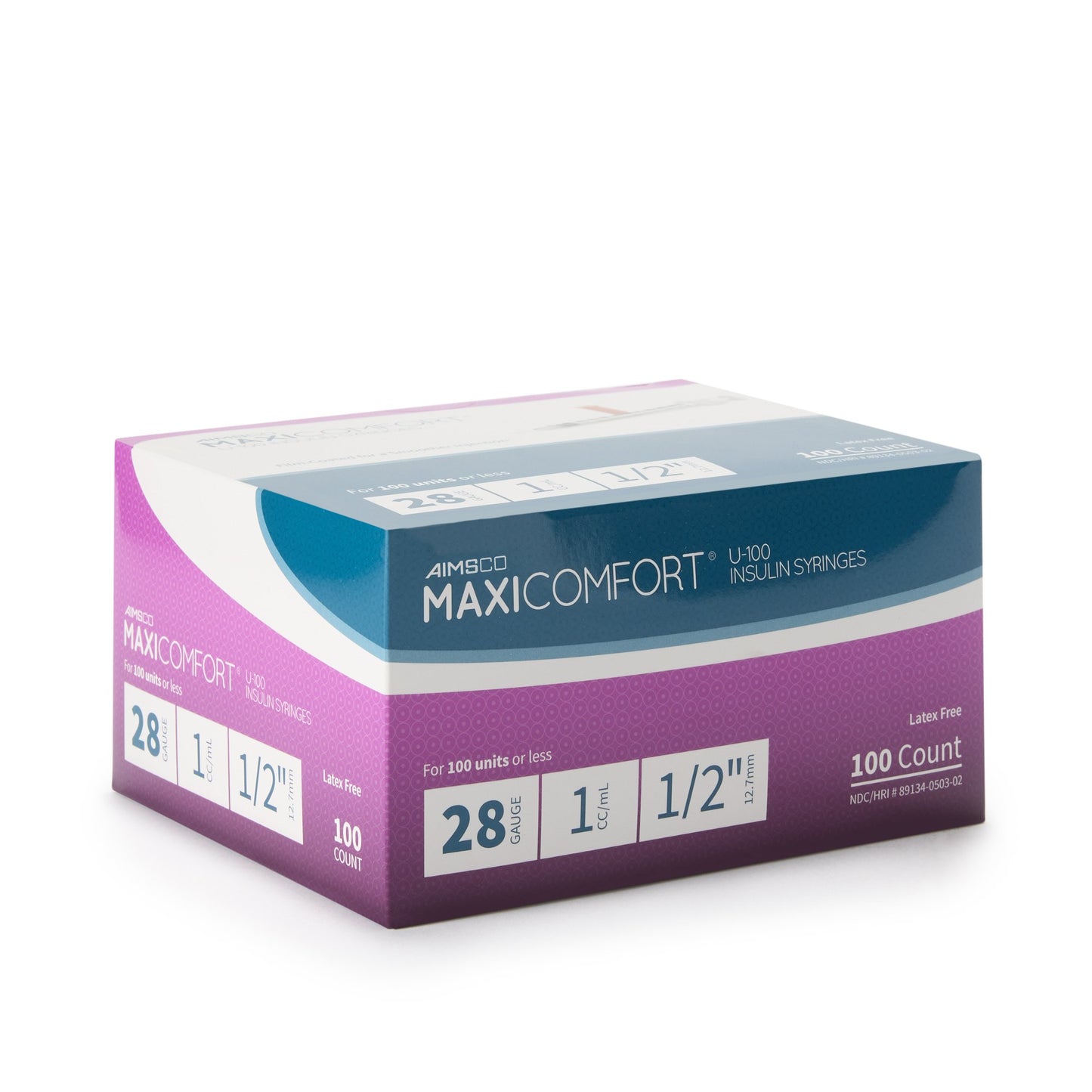 SYRINGE, INSULIN 1CC 28GX1-1/2" (100/BX 5BX/CS)