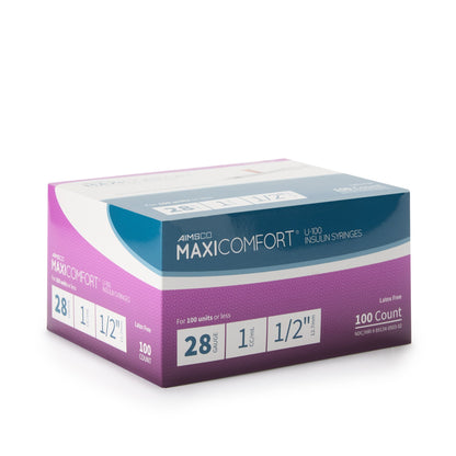 SYRINGE, INSULIN 1CC 28GX1-1/2" (100/BX 5BX/CS)