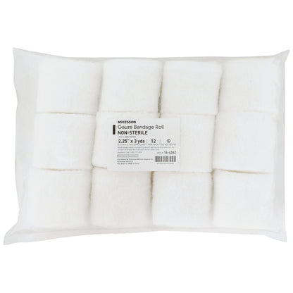 BANDAGE ROLL, GAUZE FLUFF N/S 2.25"X3YDS (12RL/BG 8BG/CS)