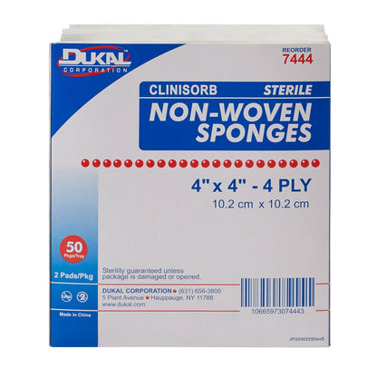 SPONGE, N/WVN 4"X4" STR (2/PK 50PK/BX 12BX/CS)