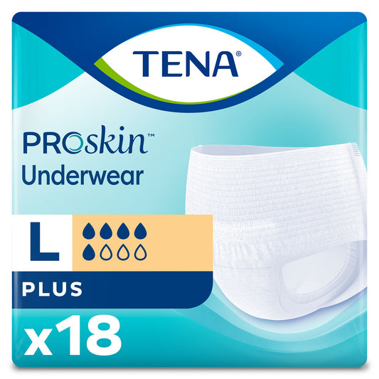 UNDERWEAR, INCONT TENA + UNSX WHT LG (18/PK 4PK/CS)