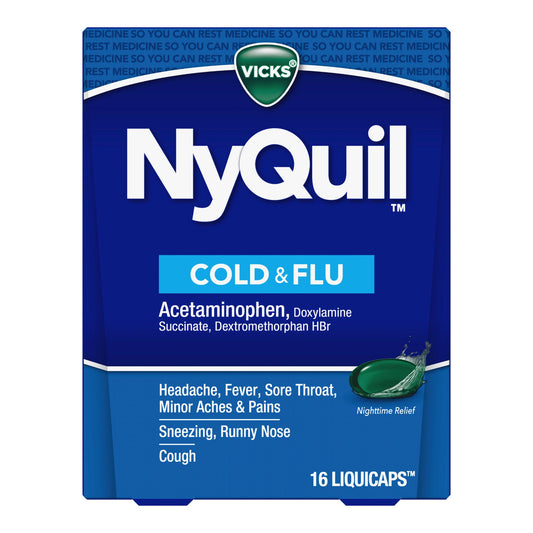 NYQUIL, LIQ CAP VICKS COLD & FLU 16OZ (16/CT)