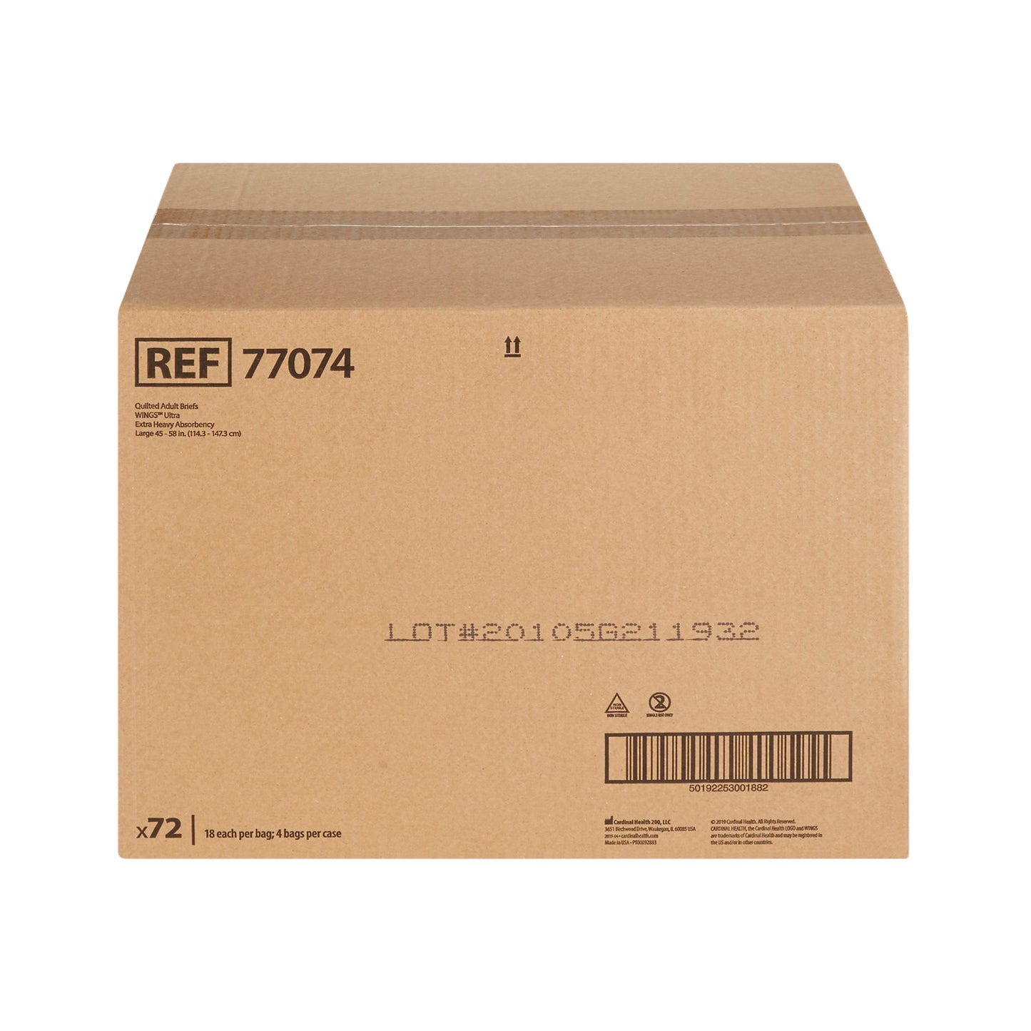 BRIEF, WINGS ULTRA QUILTED LG (18/BG 4BG/CS)