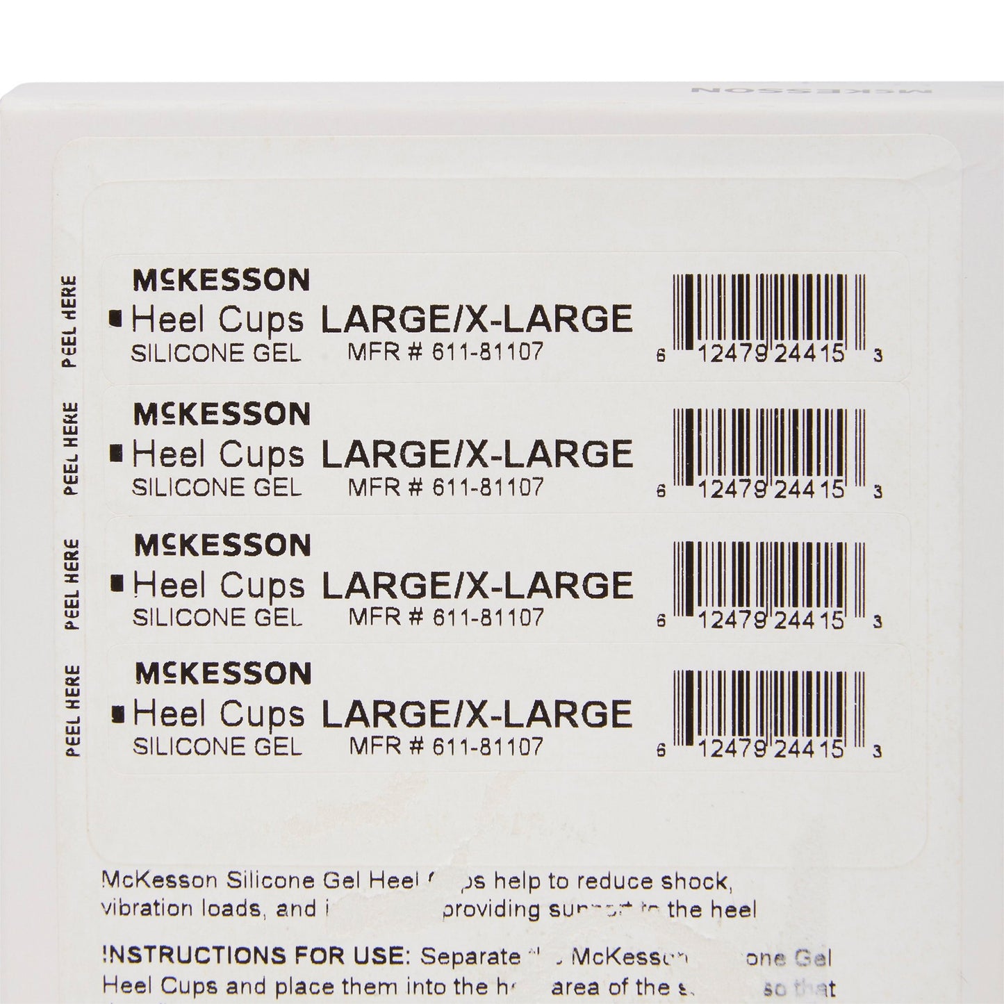 HEEL CUP, SILICONE LG/XLG (1PR/BX 6BX/CS)