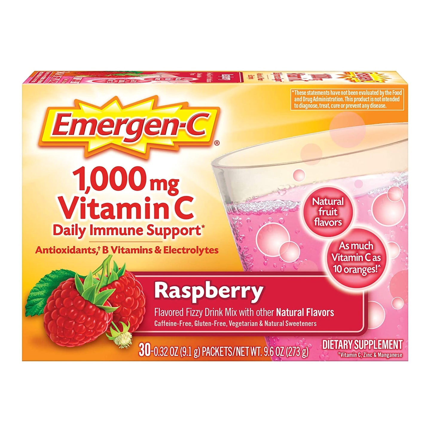 EMERGEN-C, DRINK MIX RASPBERRY(30/BX) 9ALCCP