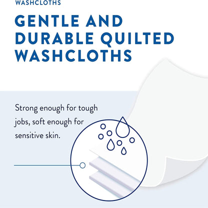 WASHCLOTH, ADLT PREVAIL SOFT PK W/LID 8"X12" (48/PK 6PK/CS)