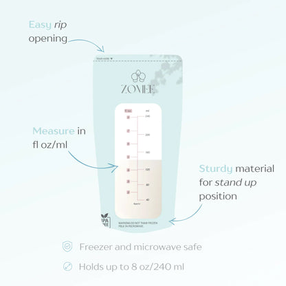 BAG, STORAGE MILK ZOMEE (100/PK 20PK/CS)