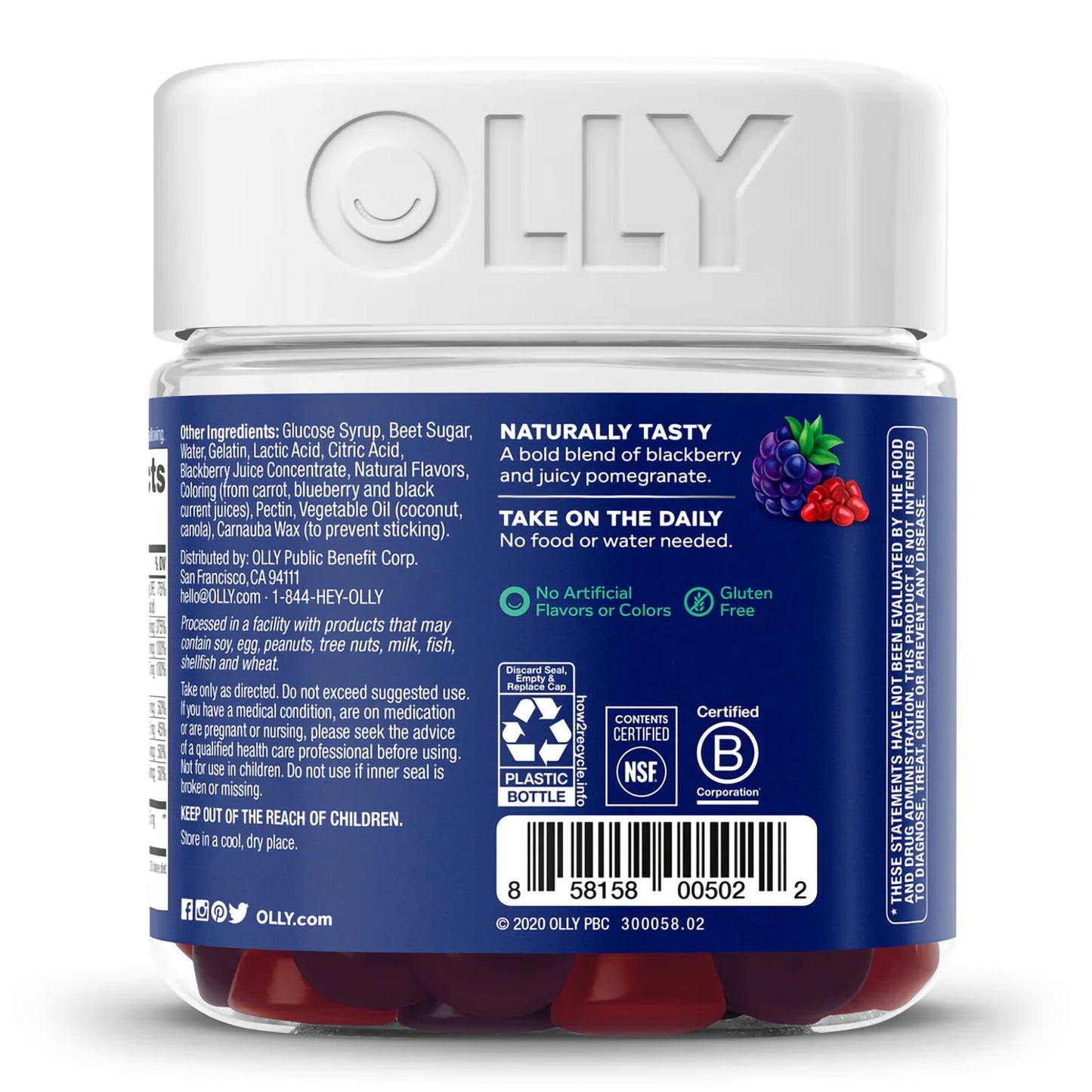 OLLY, GUMMY MENS MULTI BLK BERRY (90/BT)