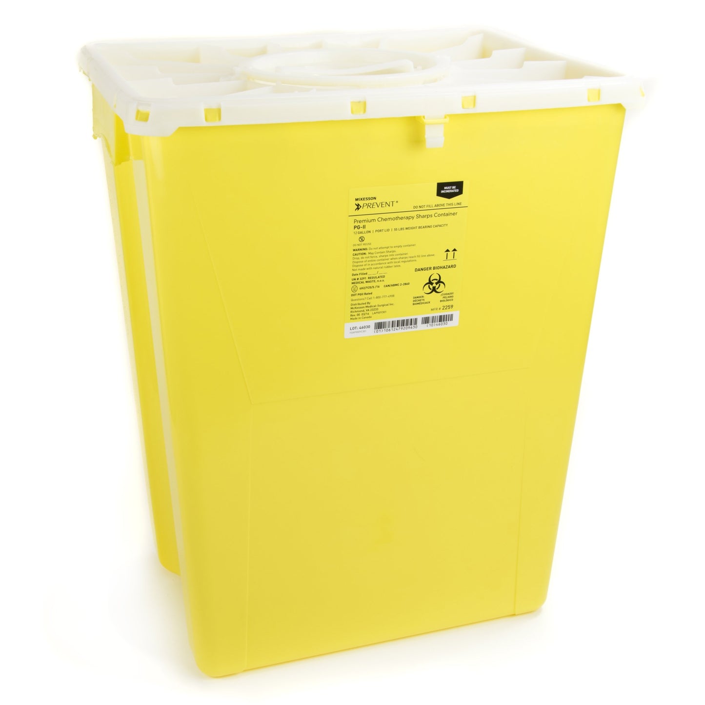 CONTAINER, SHARPS CHEMO YLW 12GL (8/CS)