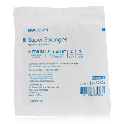 SPONGE, SUPR 6"X6 3/4" MED STRLF (2/PK 20P