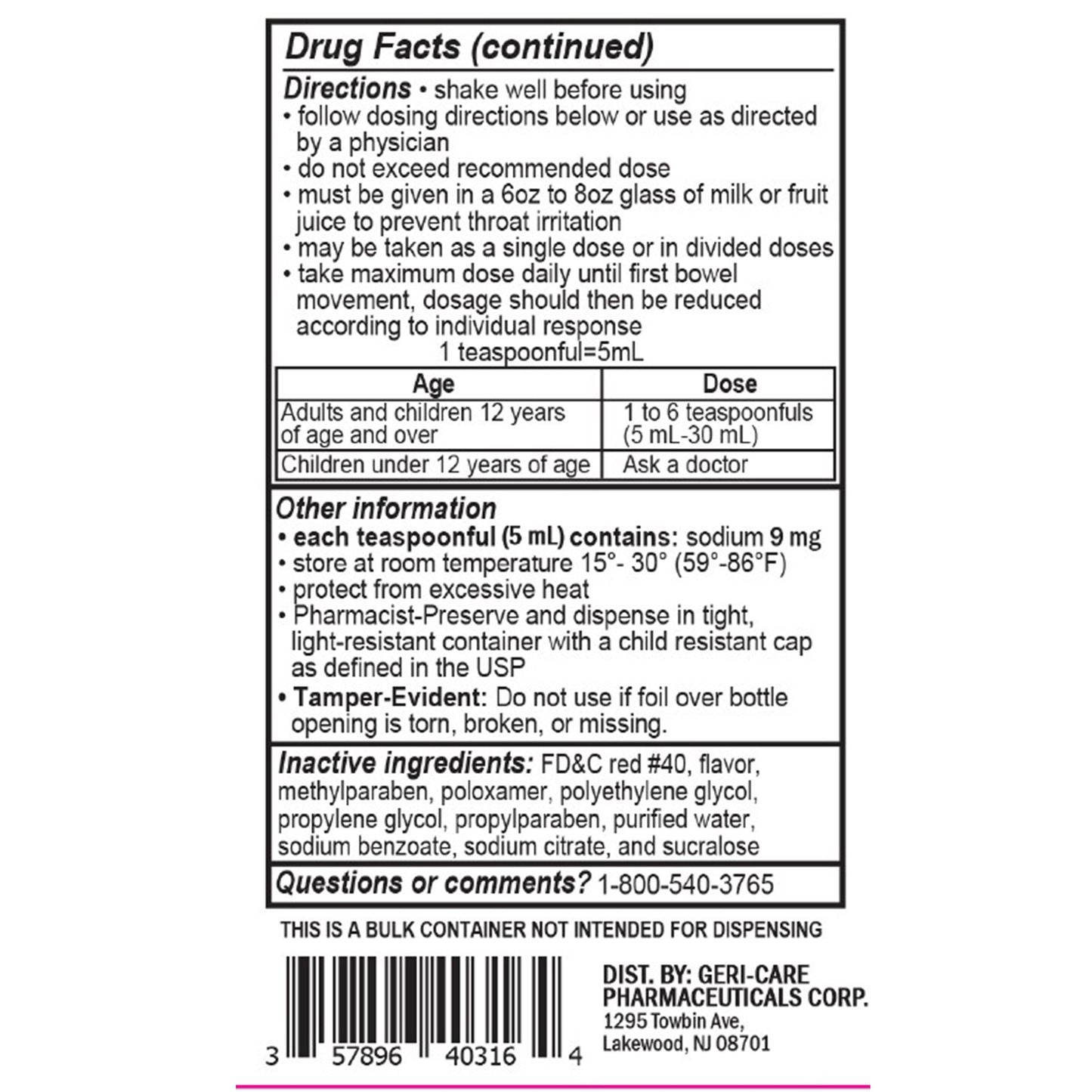 DIOCTO, LIQ 50MG/5ML 473ML (12BT/CS)
