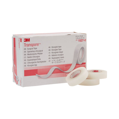 TAPE, ADHSV TRANSPORE 1/2"X10YDS (24RL/BX) 3M