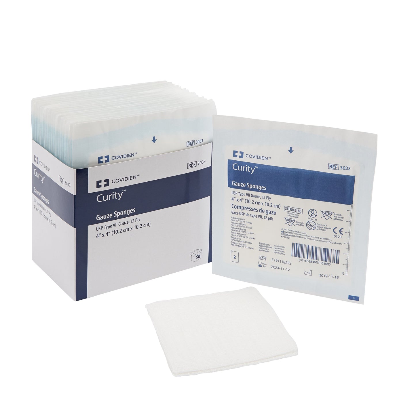 SPONGE, GAUZE 12PLY STR 4"X4" (2/PK 25PK/TR)