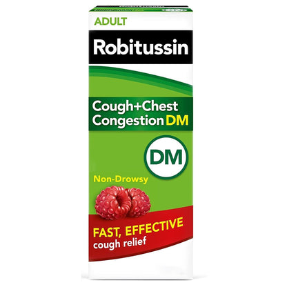 ROBITUSSIN DM, SYRP ADLT COUGH-CHEST RASPBERRY 4OZ