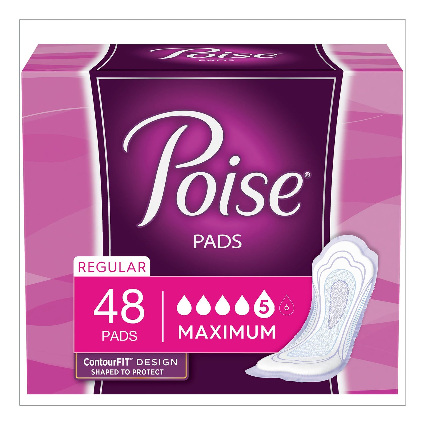 PAD, INCONT POISE MAX CONVENIENCE (48/PK 2PK/CS)