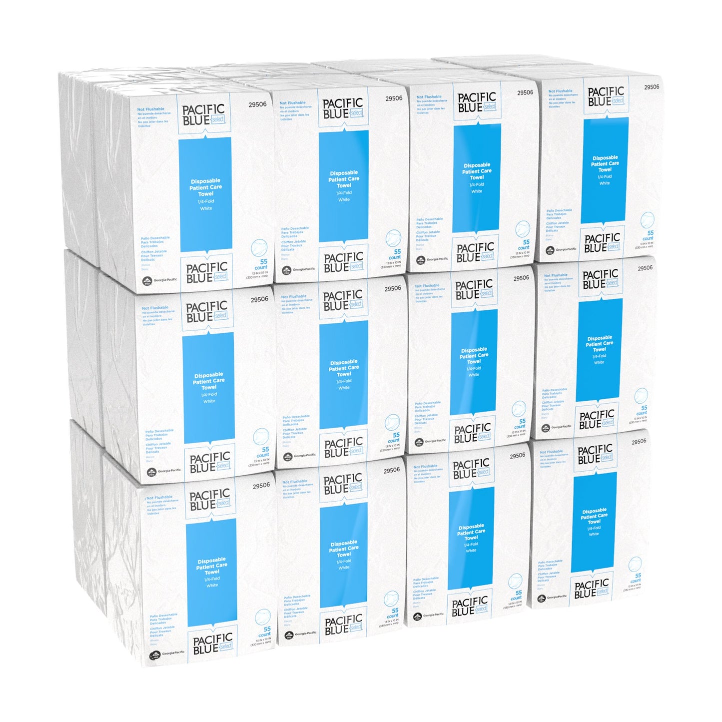 WIPER, PT CARE GP PRO PACIFIC WHT DISP 1/4" (55/PK 24PK/CS)
