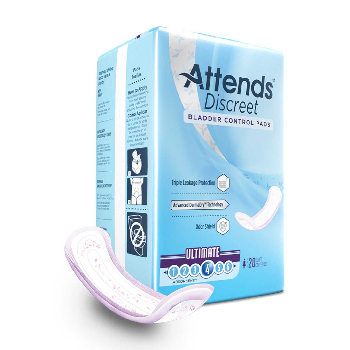 PAD, BLADDER CNTRL ULTIMATE ATTENDS DISCREET (20/BG 10BG/CS)