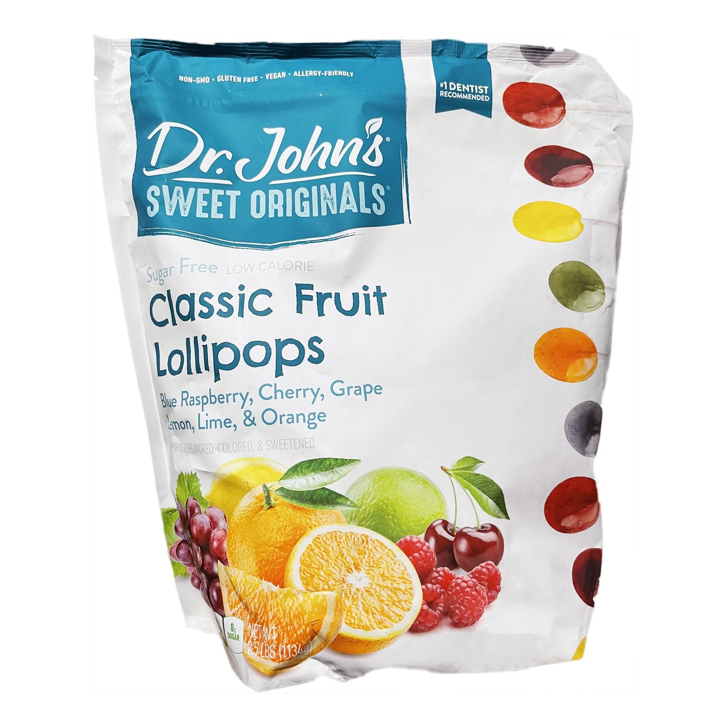 LOLLIPOP, FRUIT FLAVOR SUG/FREE 2.5LB