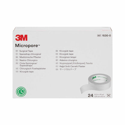 TAPE, ADHSV PAPER MICROPORE 1/2"X10YDS (24/BX) 3M