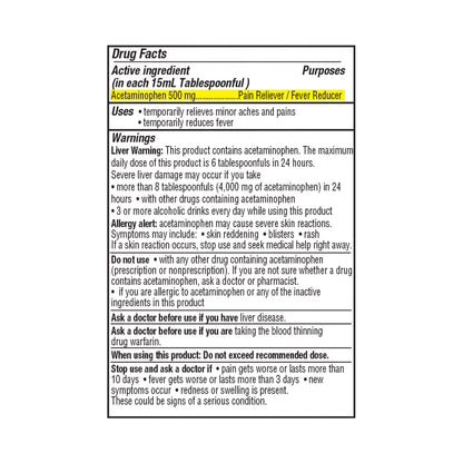 ACETAMINOPHEN LIQ 500MG ADULT 8OZ