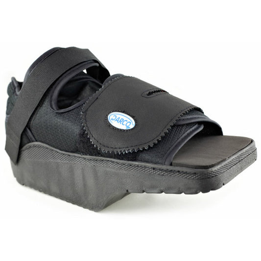 <ul><li>Wedge sole effectively shifts body weight to the midfoot and