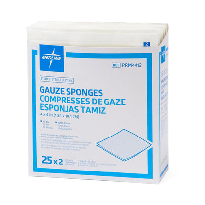GAUZE, SPNG CARING STR 4X4 12PLY (2/PK 25PK/BX 24B