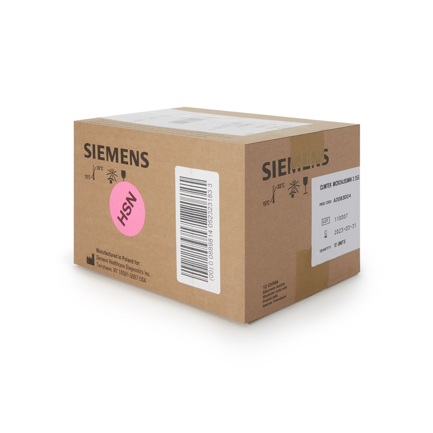 URINE TEST STRIP, CLINITEK MICROALBUMN CAT#2083 (25/BX 12BX)