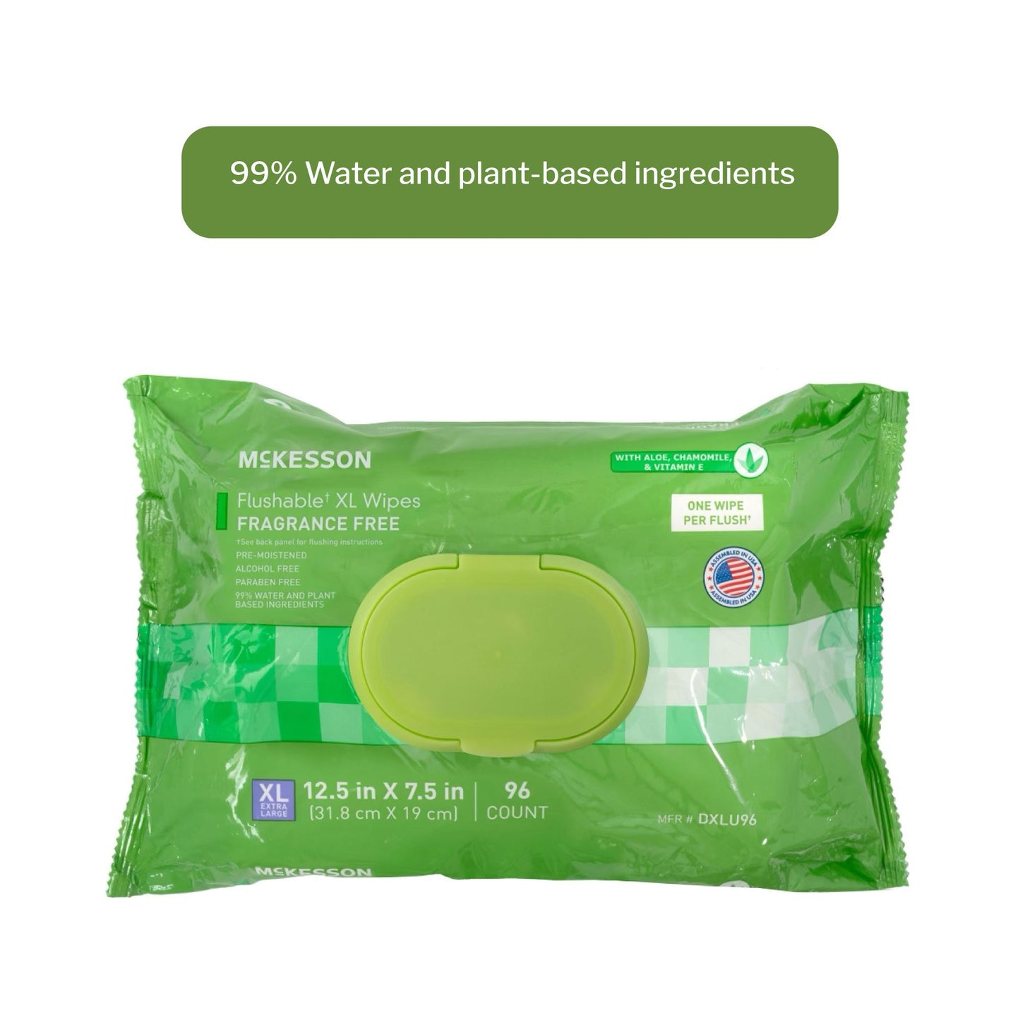 WIPE, WET FLUSHABLE XL UNSCNTDSFT PK W/LID (96/PK 6PK/CS)