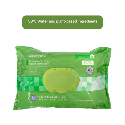 WIPE, WET FLUSHABLE XL UNSCNTDSFT PK W/LID (96/PK 6PK/CS)