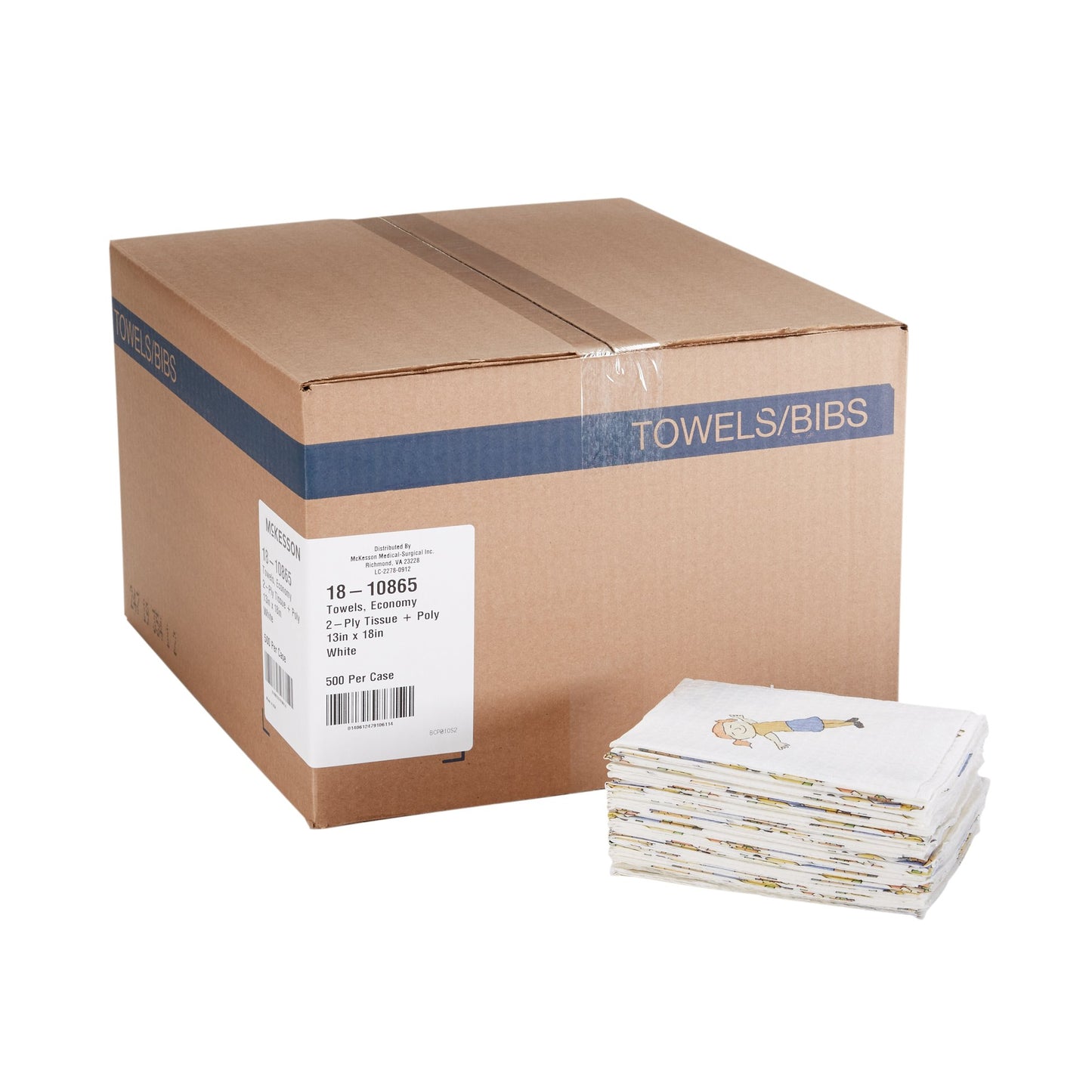 TOWEL, PRO 2PLY/POLY MCK KIDS PRNT 13X18 (500/CS)