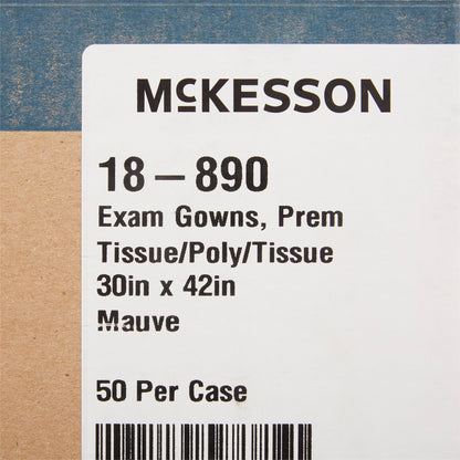 GOWN, EXAM T/P/T F/B OPN MAUVE30X42 (50/CS)