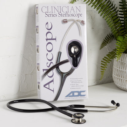 STETHOSCOPE, NURSES S/STL BLK ADLT