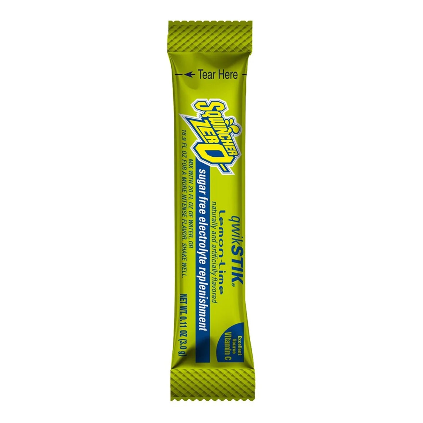 SQWINCHER ZERO, QWIK STIK LEMON-LIME .11OZ (50/BG 10BG/CS)