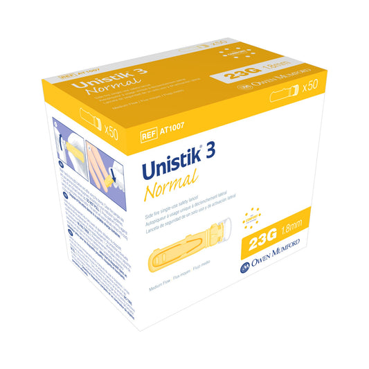 LANCET, UNISTIK III SNGL 1.8MMYLW (50/BX)